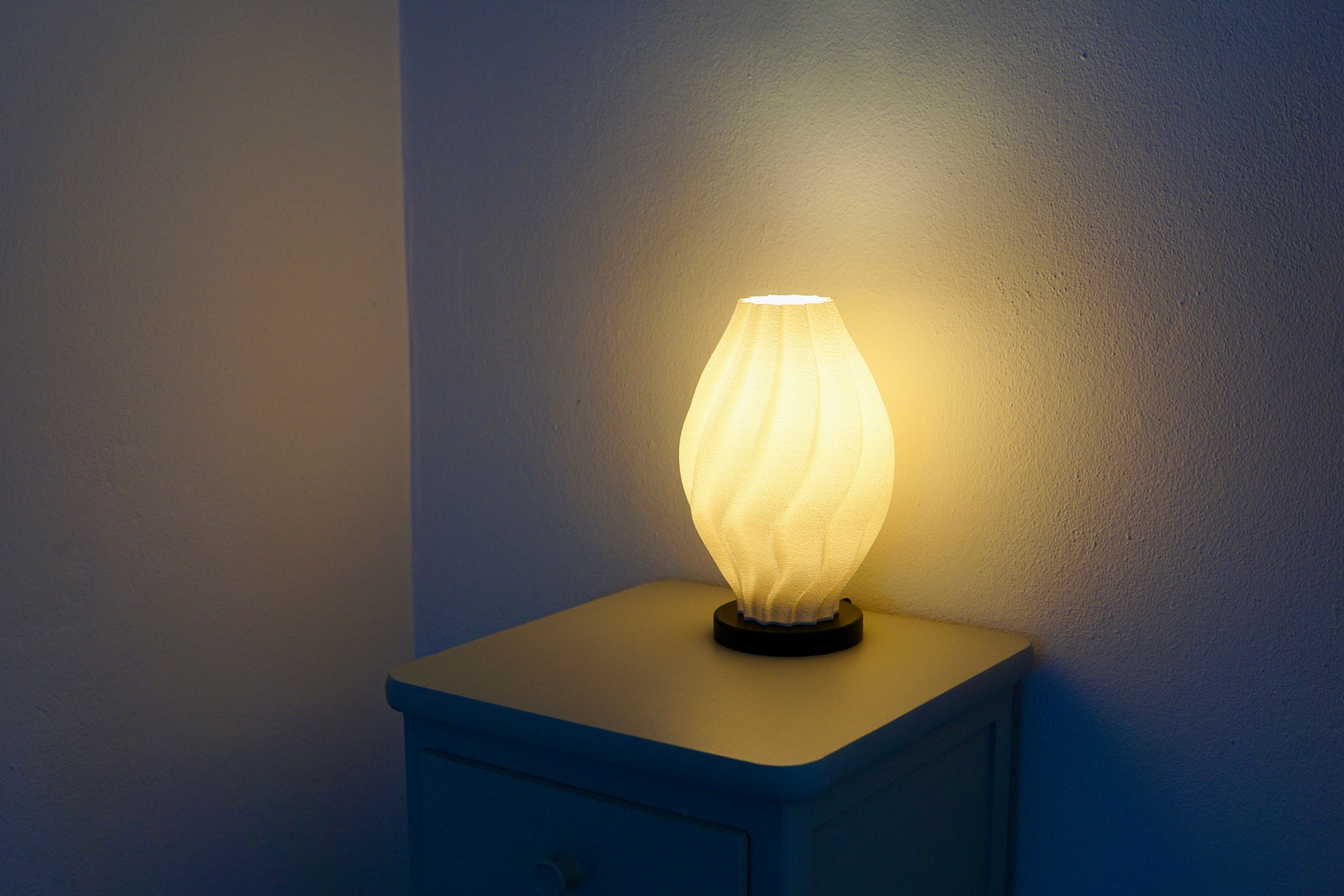 North Sea Wave S Off White Rough - Bordlampe