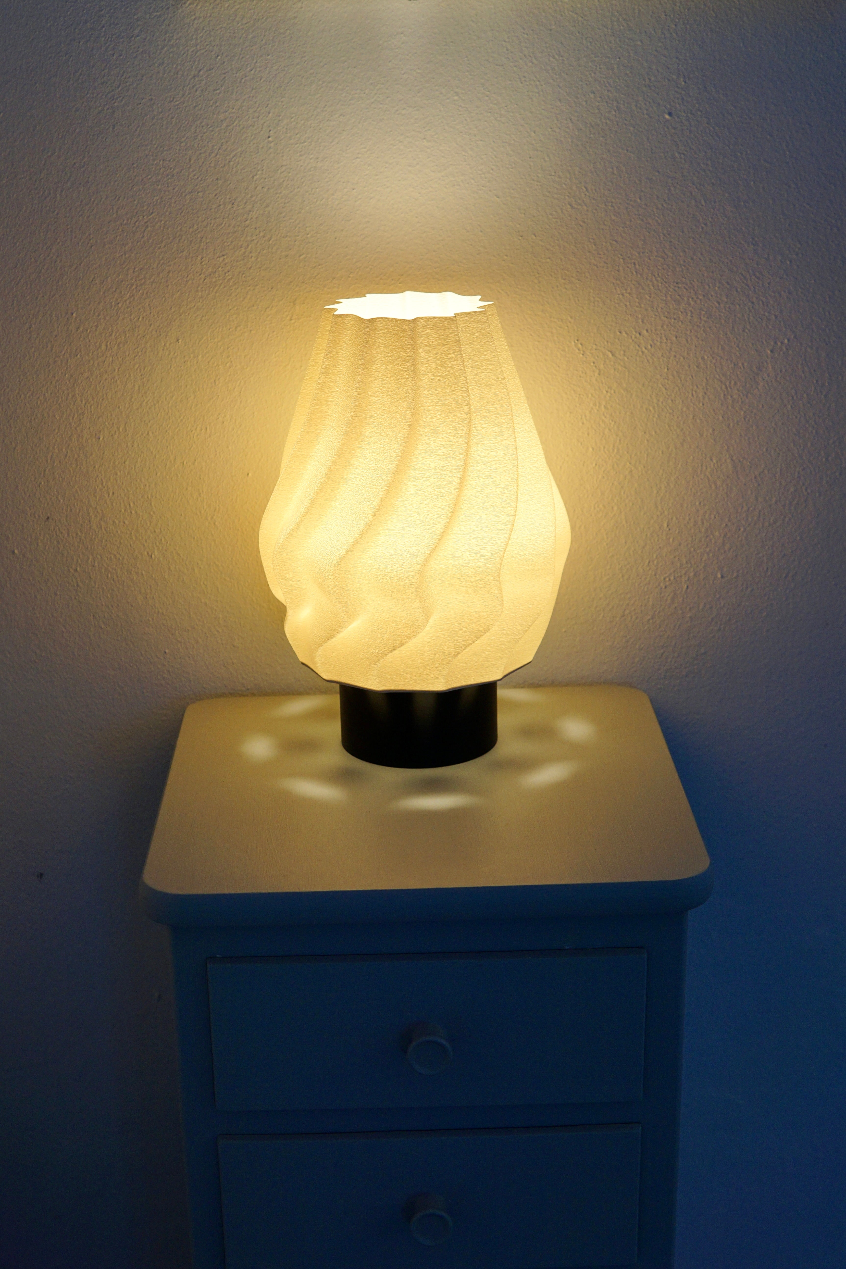 North Sea Wave L Off White Rough - Bordlampe
