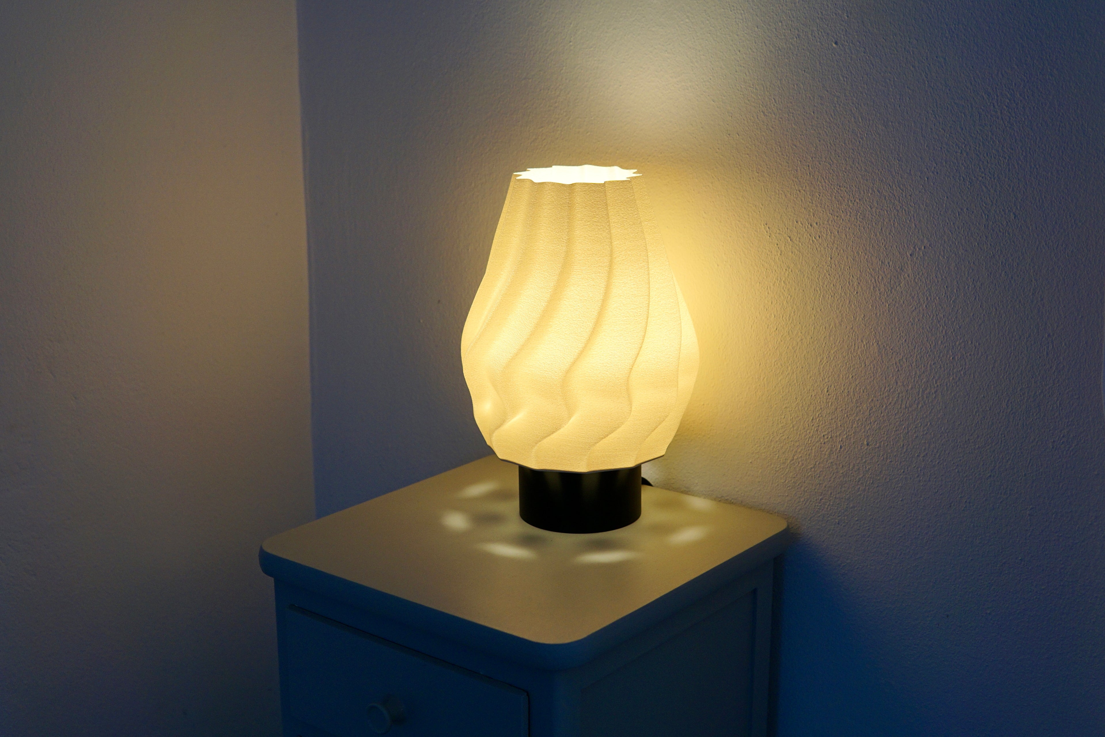 North Sea Wave L Off White Rough - Bordlampe