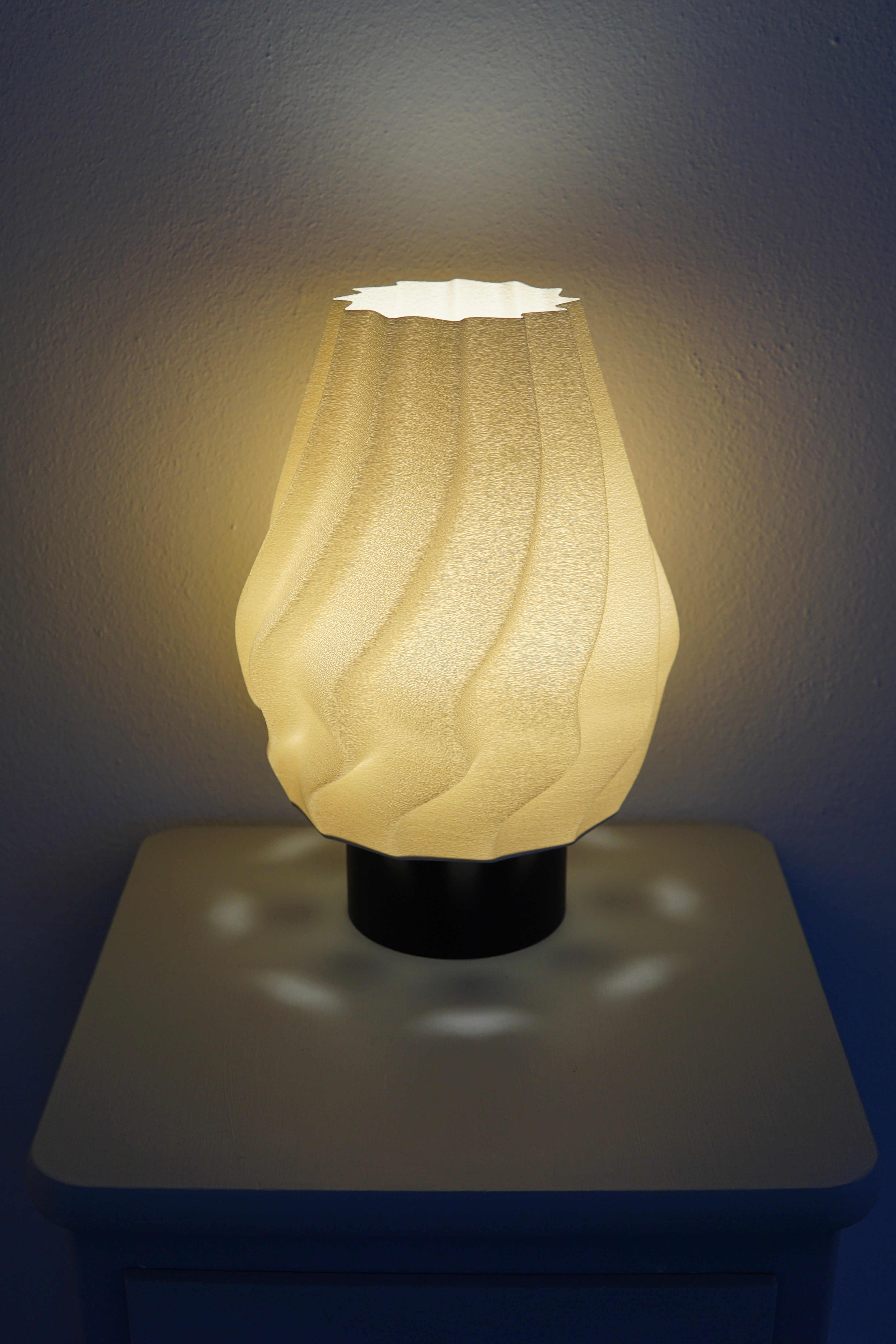 North Sea Wave L Off White Rough - Bordlampe