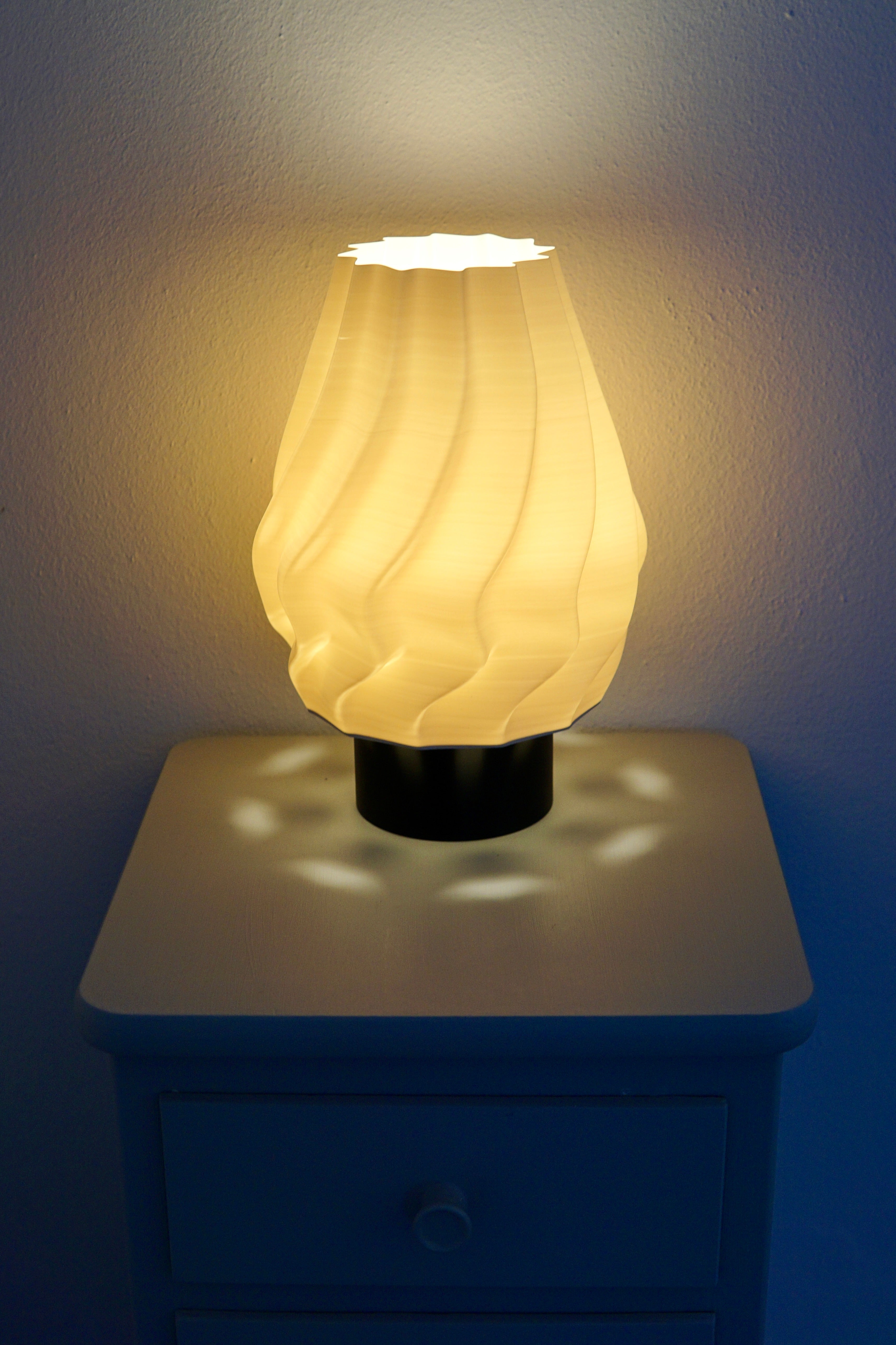 North Sea Wave L Off White Smooth - Bordlampe