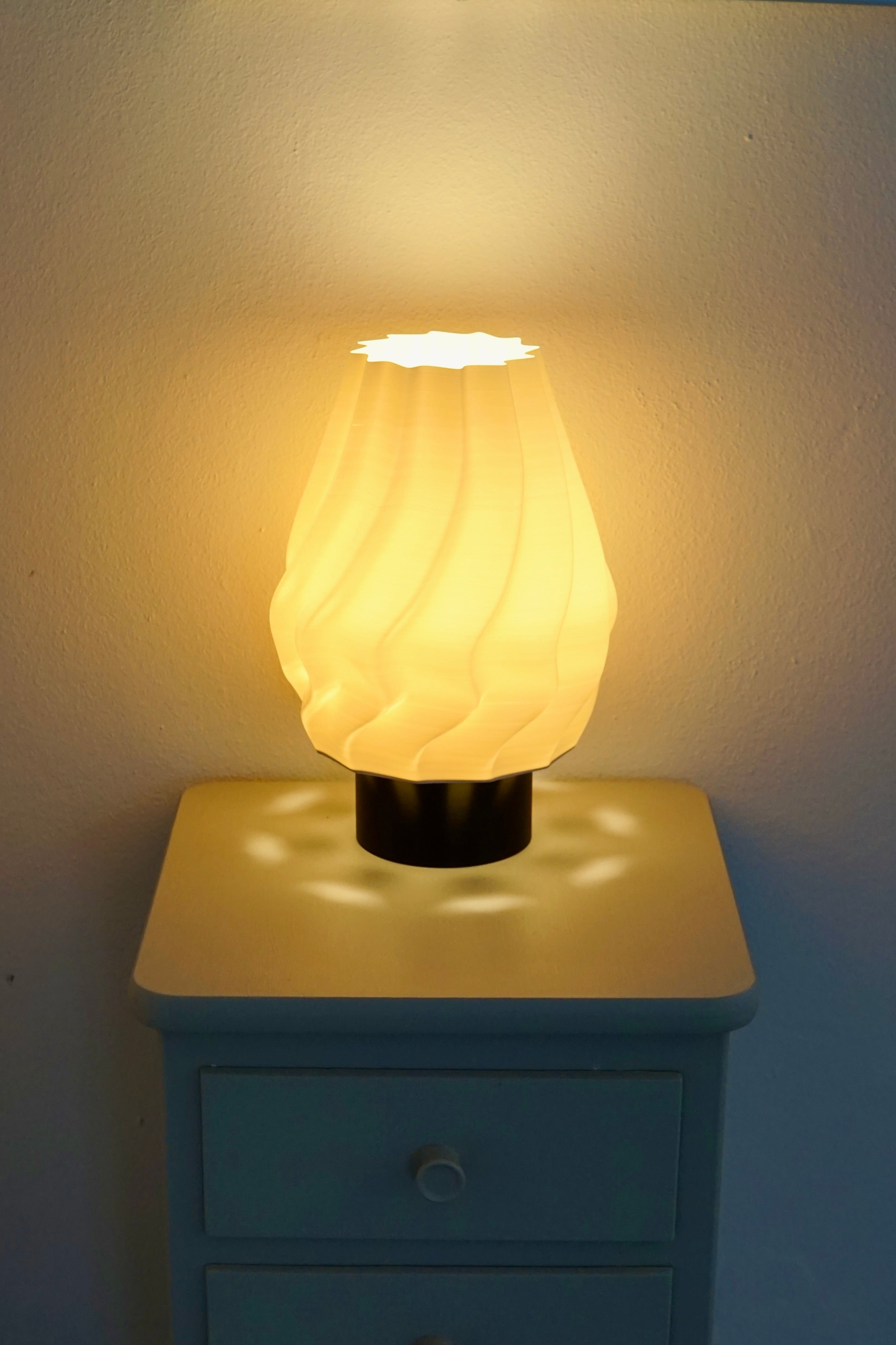 North Sea Wave L Off White Smooth - Bordlampe