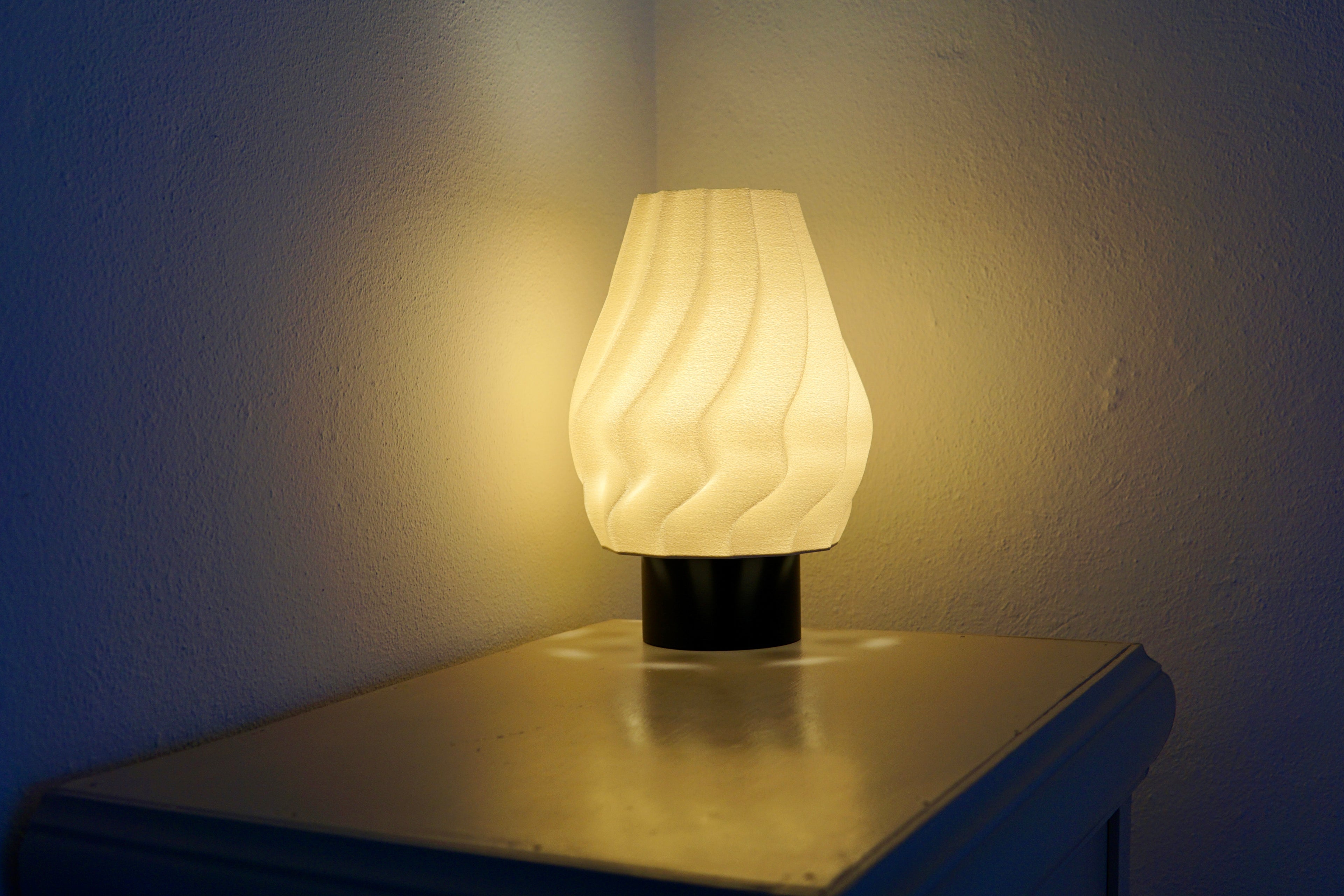 North Sea Wave L Off White Rough - Bordlampe