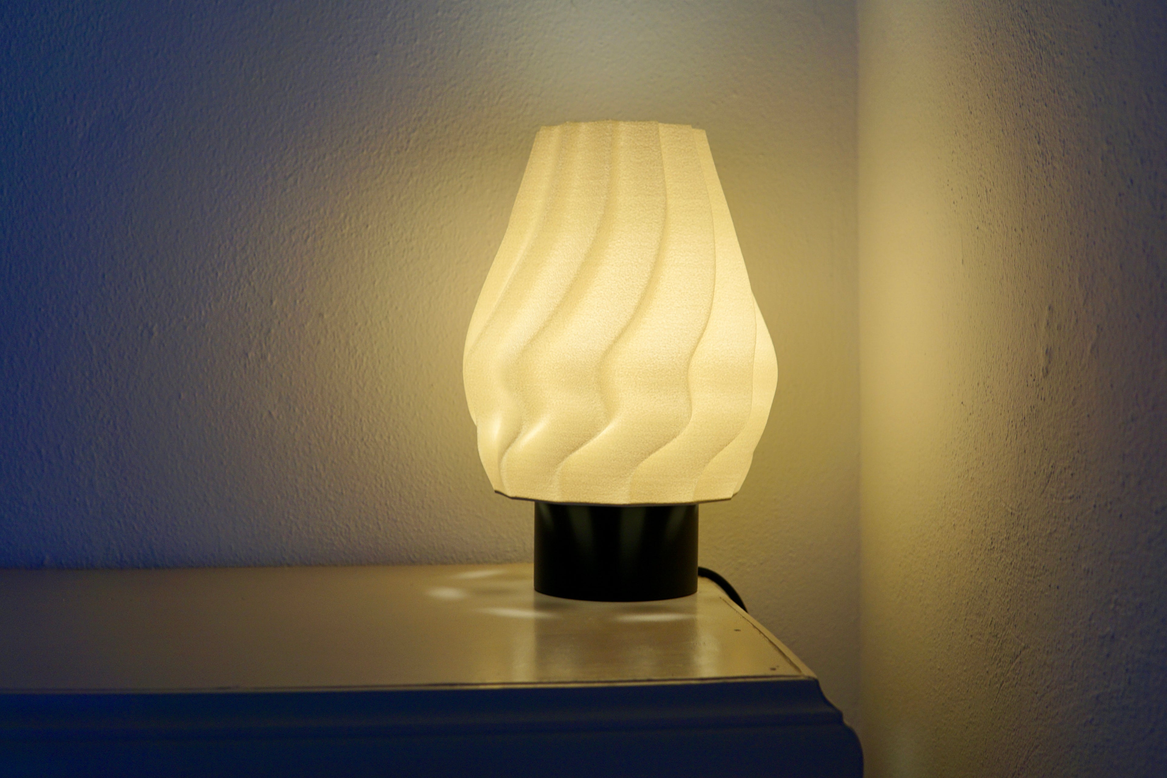 North Sea Wave L Off White Rough - Bordlampe