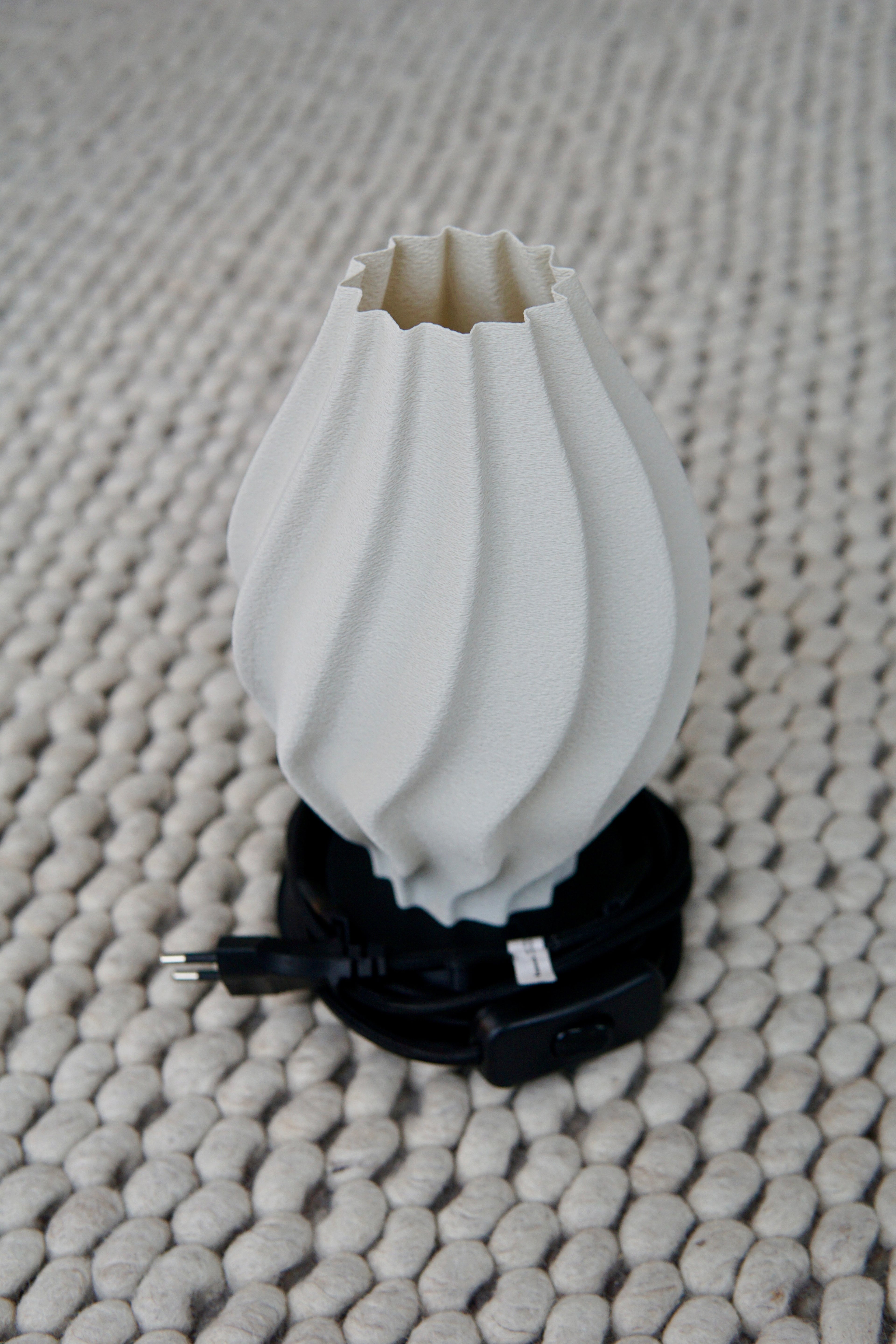 North Sea Wave S Off White Rough - Bordlampe
